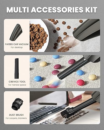 Miniatura 6 de TANYO Aspirador de mano inalámbrico Pro, mini aspiradora de coche recargable con filtro HEPA inoxidable, pequeño portátil de mano interior del coche