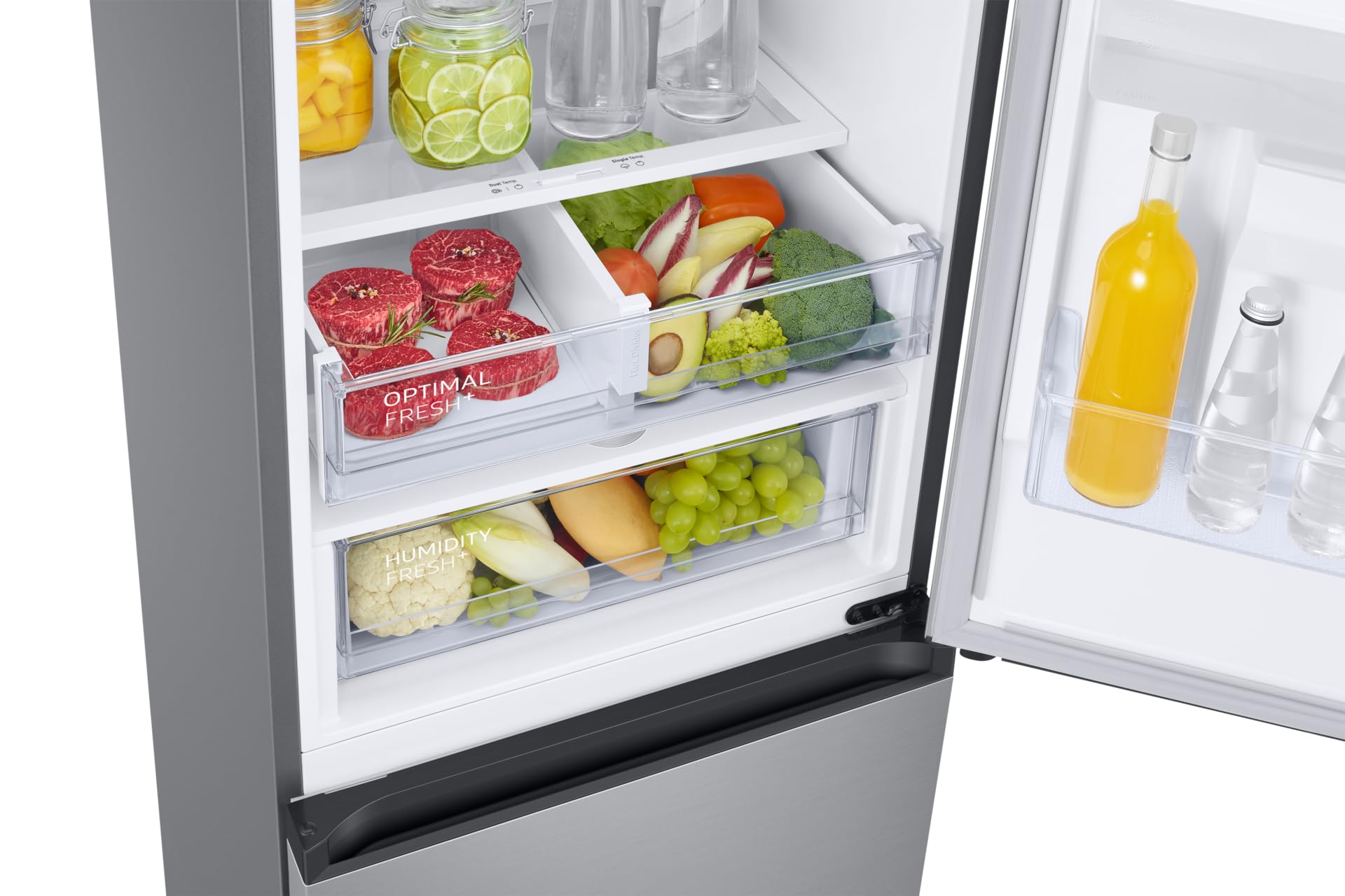 Samsung Réfrigérateur Combiné EcoFlex AI avec Distributeur d'Eau, WiFi, SpaceMax, Total No Frost, Moteur Digital Inverter Garanti 20 Ans, 386 L