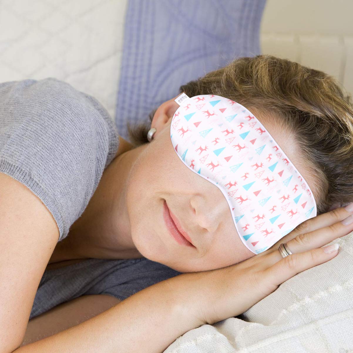 Beaupretty Máscara de Ojos de Seda Compresa de Vapor y Bloqueo Total de Luz para Dormir y Viajar 130 Caracteres
