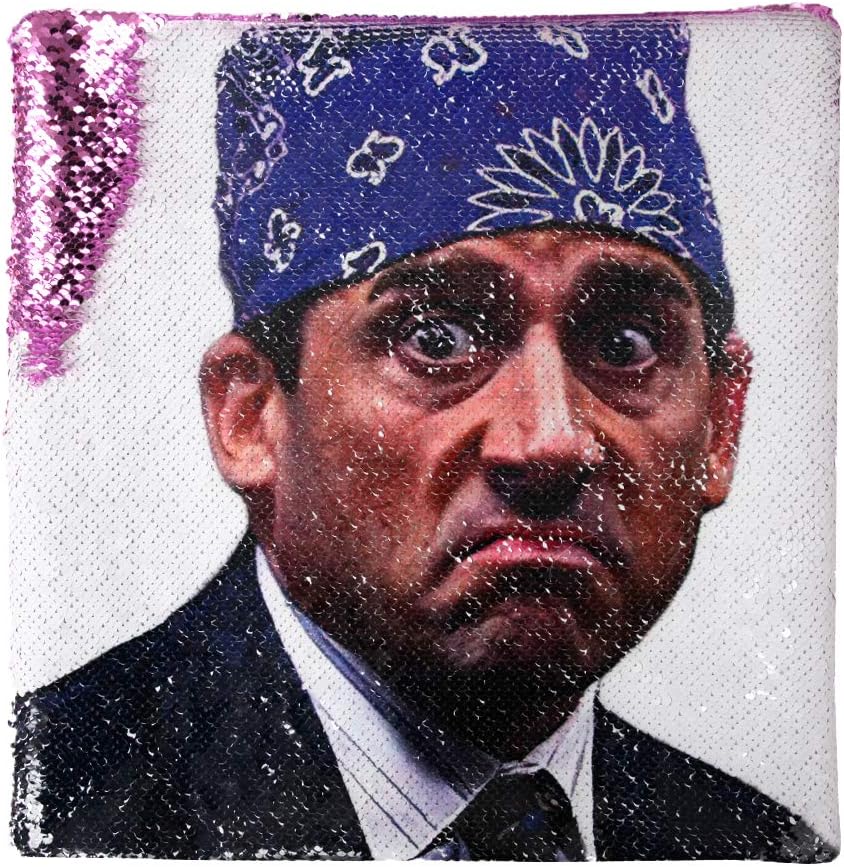 cygnus The Office Prison Mike Flip Sequin Throw Pillow Cover,Magic Reversible Change Color Decorative Pillowcase 16x16 inches (Purple Sequin)