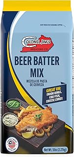 Colonel Jim's Beer Batter Mix, 5 lb (80 oz) Bag - Classic Coating for Fish, Shrimp & Vegetables - Professional Restaurant-Quality - Made in USA