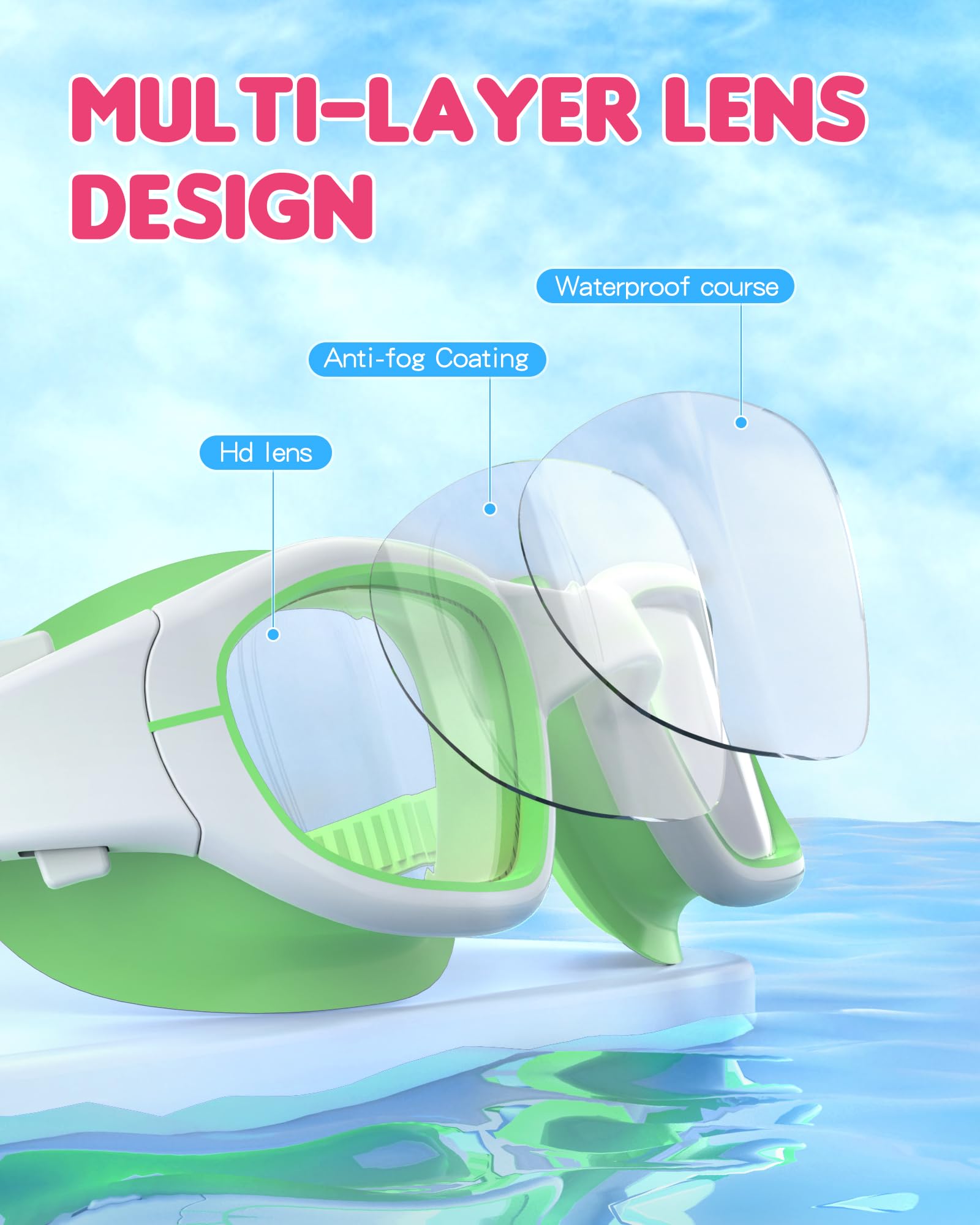Zeligerstar Kids Swimming Goggles, Swimming Goggles for Kids 6-14, Anti Fog, UV Protection, No Leaking Wide Vision for Boys Girls - Image 3