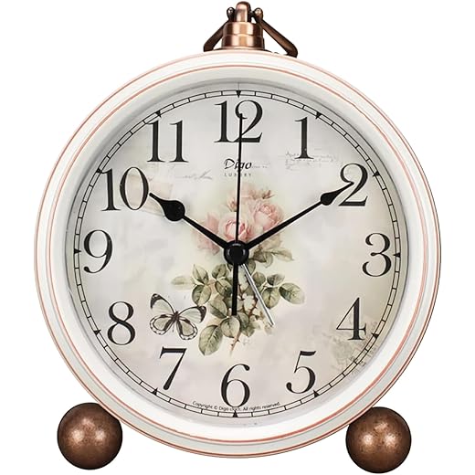 Vintage Silent Analog Clock - Distressed Frame