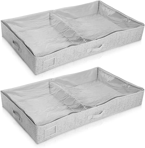 Navaris 2X Organizador para Debajo de la Cama - Cajas organizadoras para Guardar