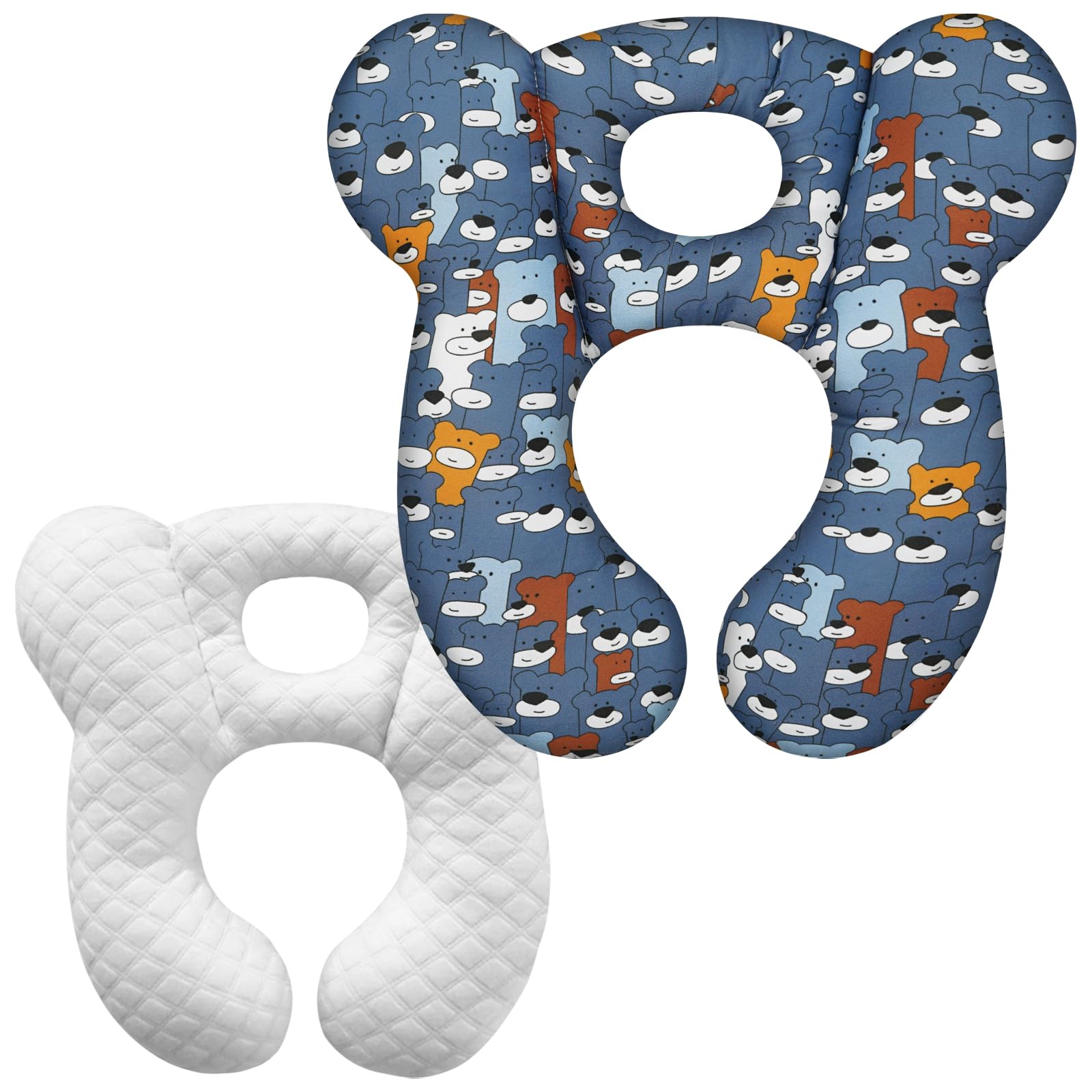 Baby Travel Pillow, Upgrade U-Shape Infant Pillow for Car Seat Pushchair and Stroller, Soft Comfortable Sleep Cushion for Kids Newborn and Toddler -Blue Bear