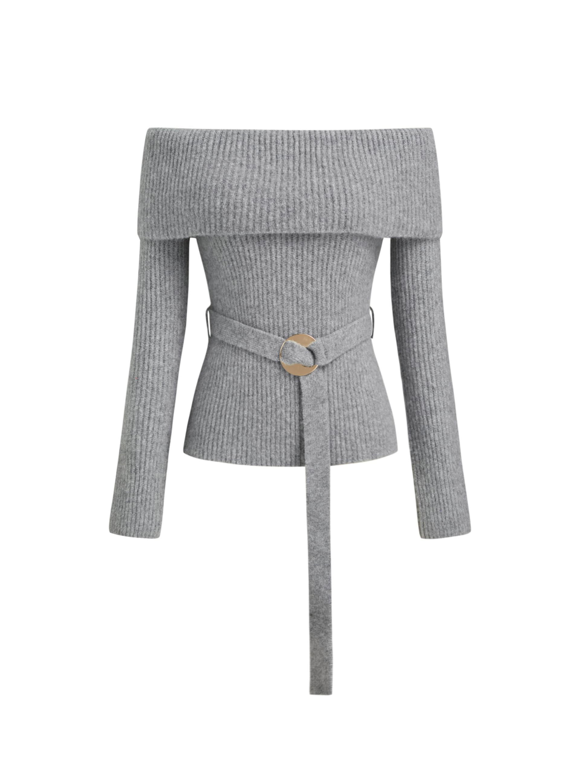 CIDER Women Off Shoulder Sweaters Long Sleeve Ribbed Knit Going Out 2025 Fall Tops with Belt