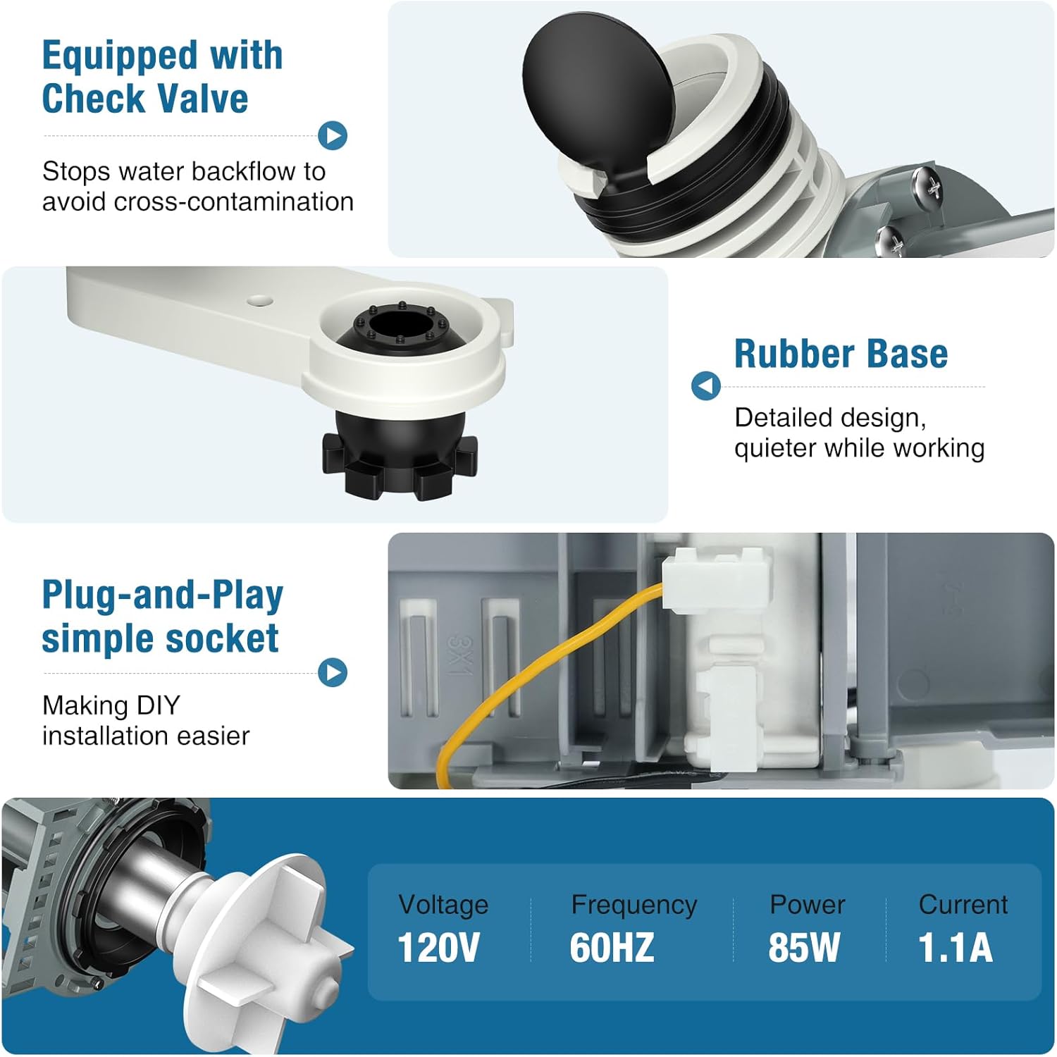 CrestWave DC97-19289F, PX3516-01 Washer Drain Pump Assembly, Compatible with Samsung Washing Machine, Replaces DC97-19289B, DC97-17349B, DC97-17366A, DC97-17366J, AP6806651, PS12592631, EAP12592631