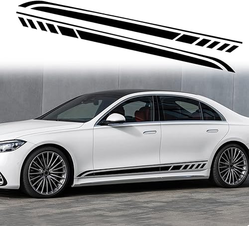 RUIANTE Calcomanías de tira de carreras deportivas para carrocería de coche, puerta lateral, calcomanías de vinilo gráficas para todos los autos,