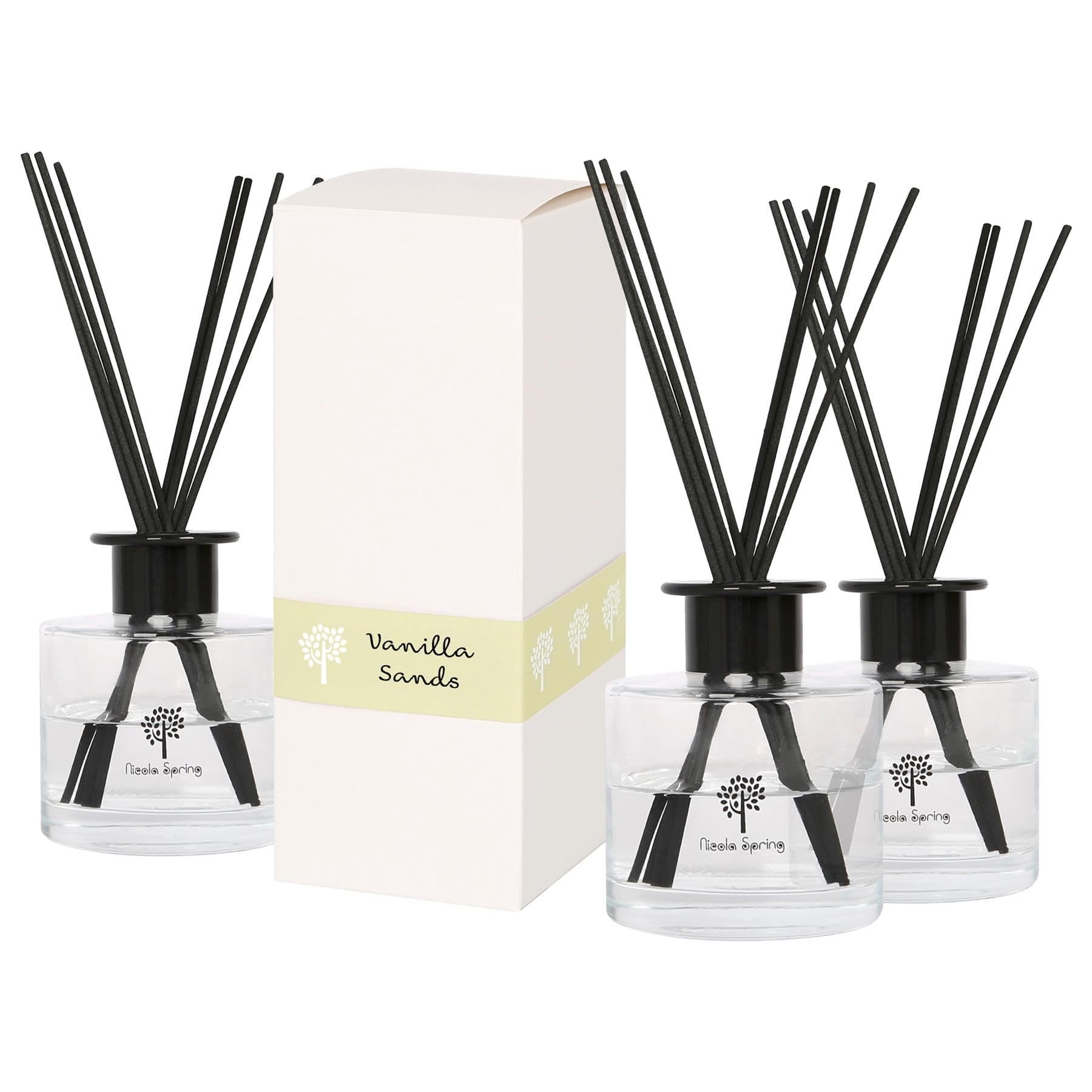 Nicola Spring Vanilla Sands Reed Diffuser - 200ml - Pack of 3 - Sweet Creamy Fragrance - Long Lasting Home Scent