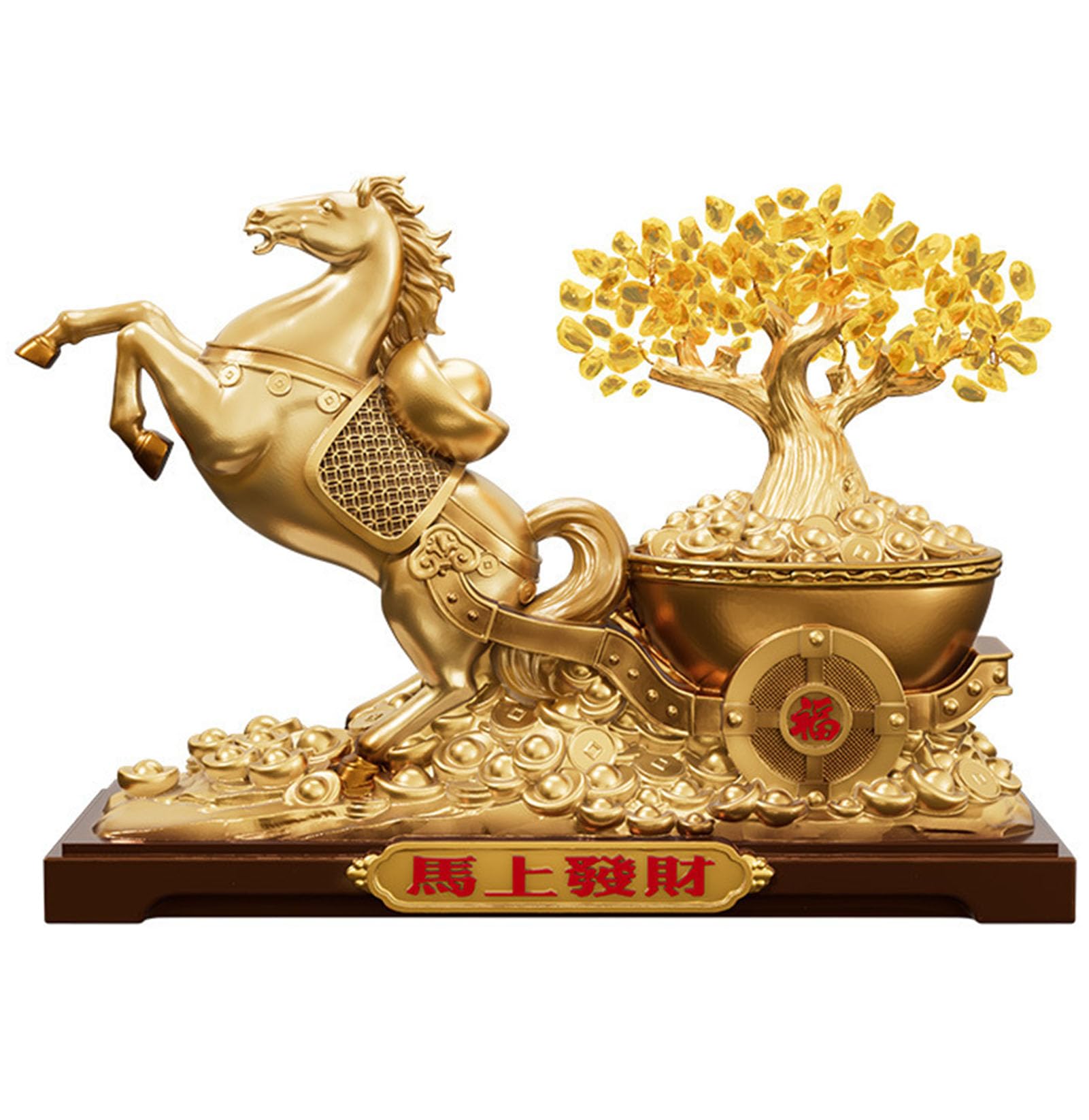 Feng Shui Horse Statue, Small Figurine Chinese New Year, Office Desk Decor