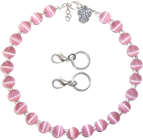 Collar para mascotas, joyería ajustable con cuentas, amante de las mascotas, dije de huella de pata, perros pequeños, medianos, gatos, gatitos,