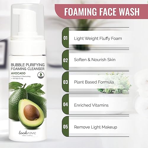 Miniatura 3 de LOOKATME Gel facial coreano para pieles sensibles, limpiador de cuidado de la piel de burbujas a base de agua, limpiador de espuma natural para el