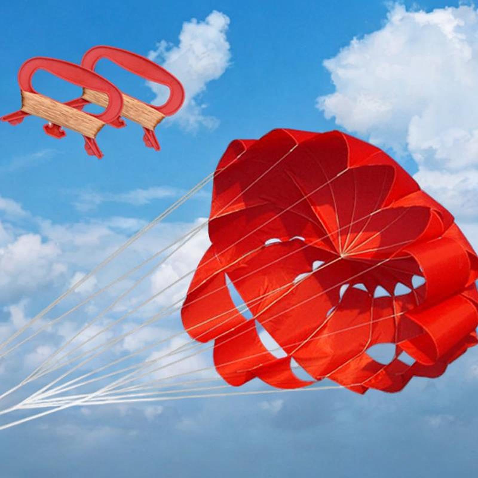 Cerf-Volant Sky Outdoor, Cerf-Volant Parafoil Double Ligne Rouge Jaune 1,9 m de diamètre