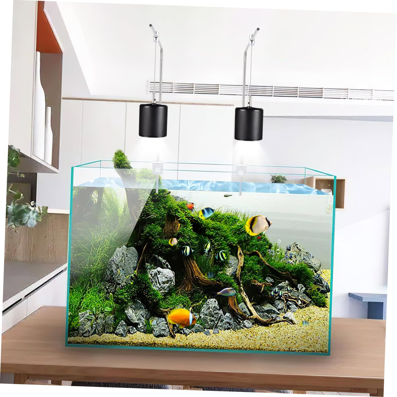 Mikikit 1 Satz Aufhänger Für Fischbecken Aquarium-lichthalterung Verstellbares Gestell Aquariumständer 75 Gallonen Fischlichter Für Aquarien Lampe Hängend Nachtlicht Aluminiumlegierung