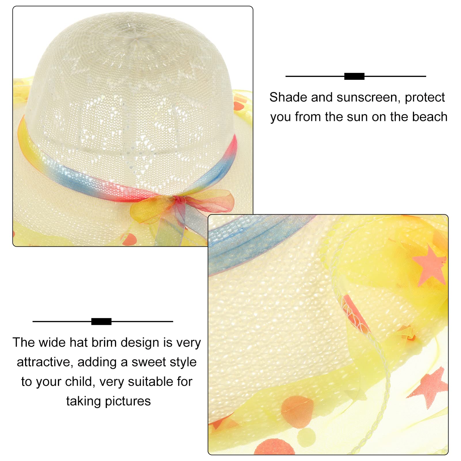 LIFKOME 3 Piezas de Sombrero Protector para Exteriores con Borde Ancho para Niños Y Niñas Gorra de Protección Solar Transpirable Diseño Adorable