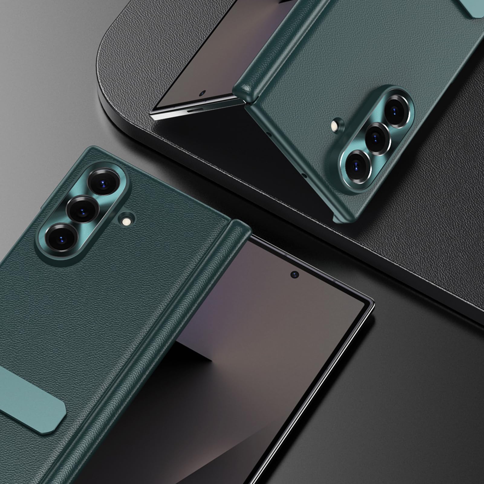 Scharnier Hülle Für Samsung Galaxy Z Fold 8 Ultra | Mini Ständer Handyhüllen Volls Schutz des Objektivs Kratzfest Stoßfest Abdeckung,Grün,Fold 8 Ultra