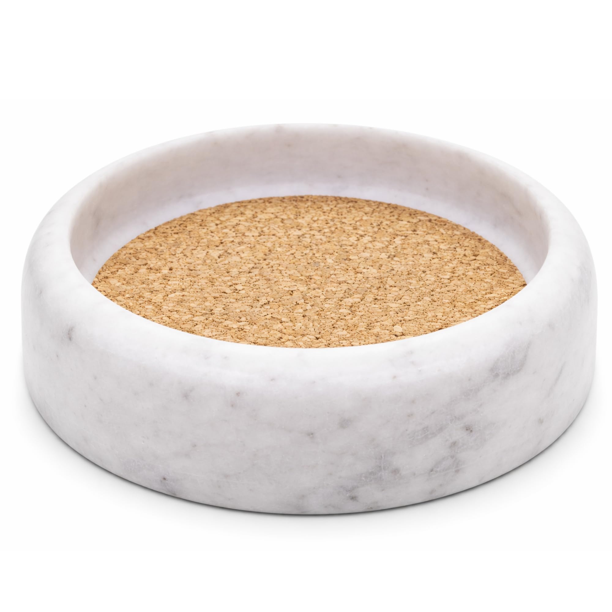 KC KULLICRAFT Marble Wine Champagne Bottle Holder Coaster Absorbent | Cork Holder Bottles for Any Occasion (White, 4.75 Inch)