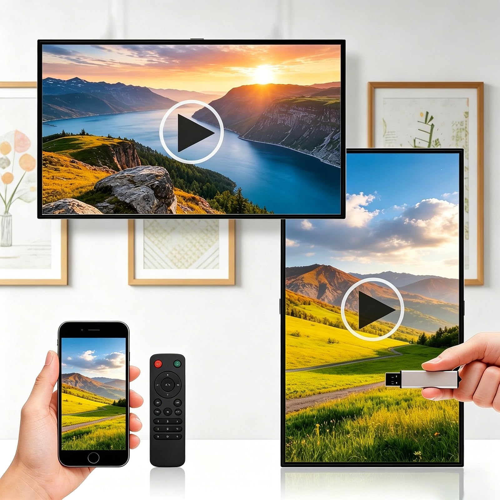 Ekran ścienny z systemem Android 1080P HD, 18,5 cala, 21,5 cala, 27-calowy wyświetlacz reklamowy WiFi, 178° ultraszeroki kąt IPS, poziomy i pionowy do kawiarni i sklepów 21.5in