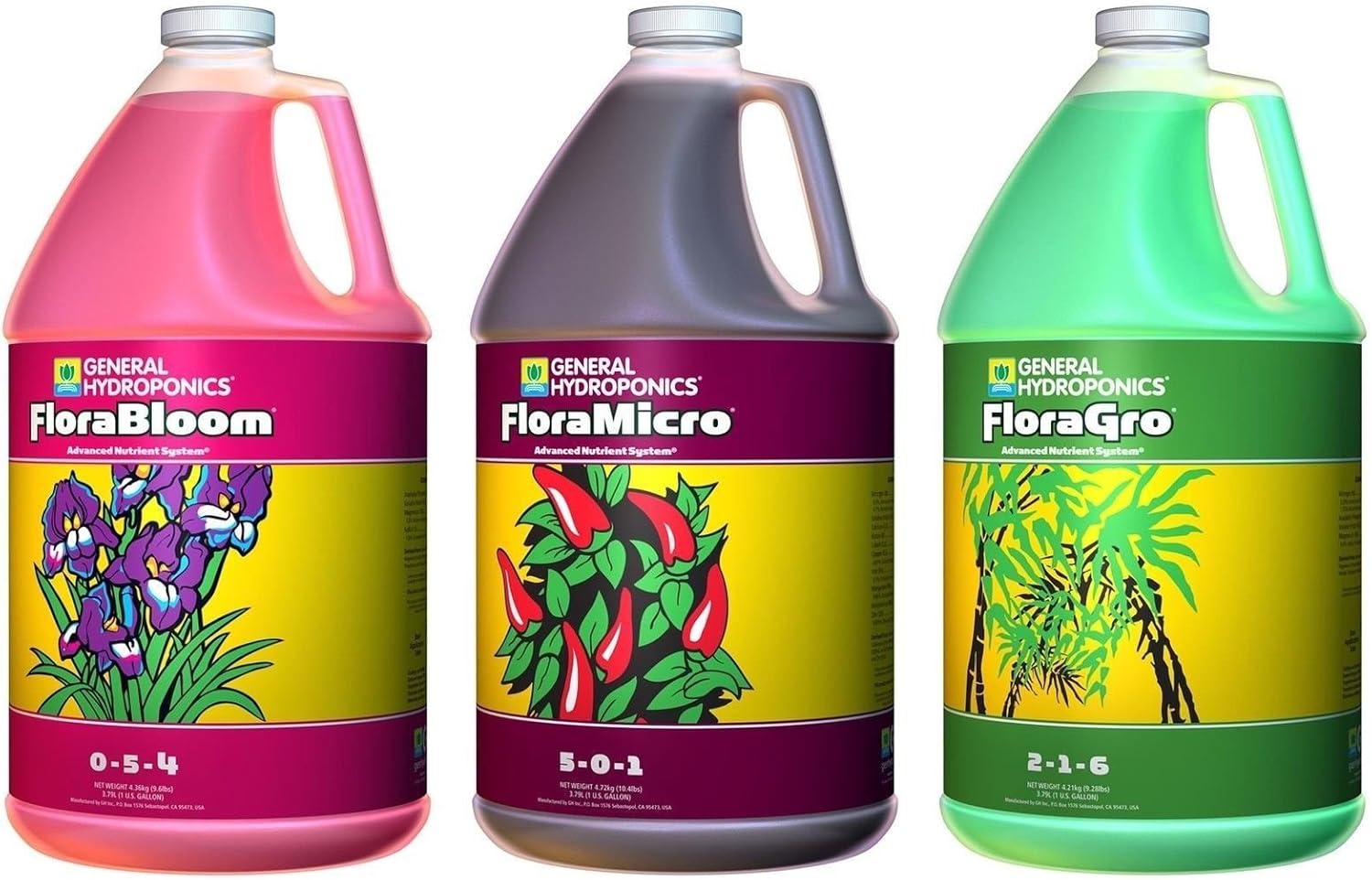 Flora Series 3 Gallon- Floragro Floramicro & Florabloom gro bloom micro .#GH45843 3468-T34562FD90184