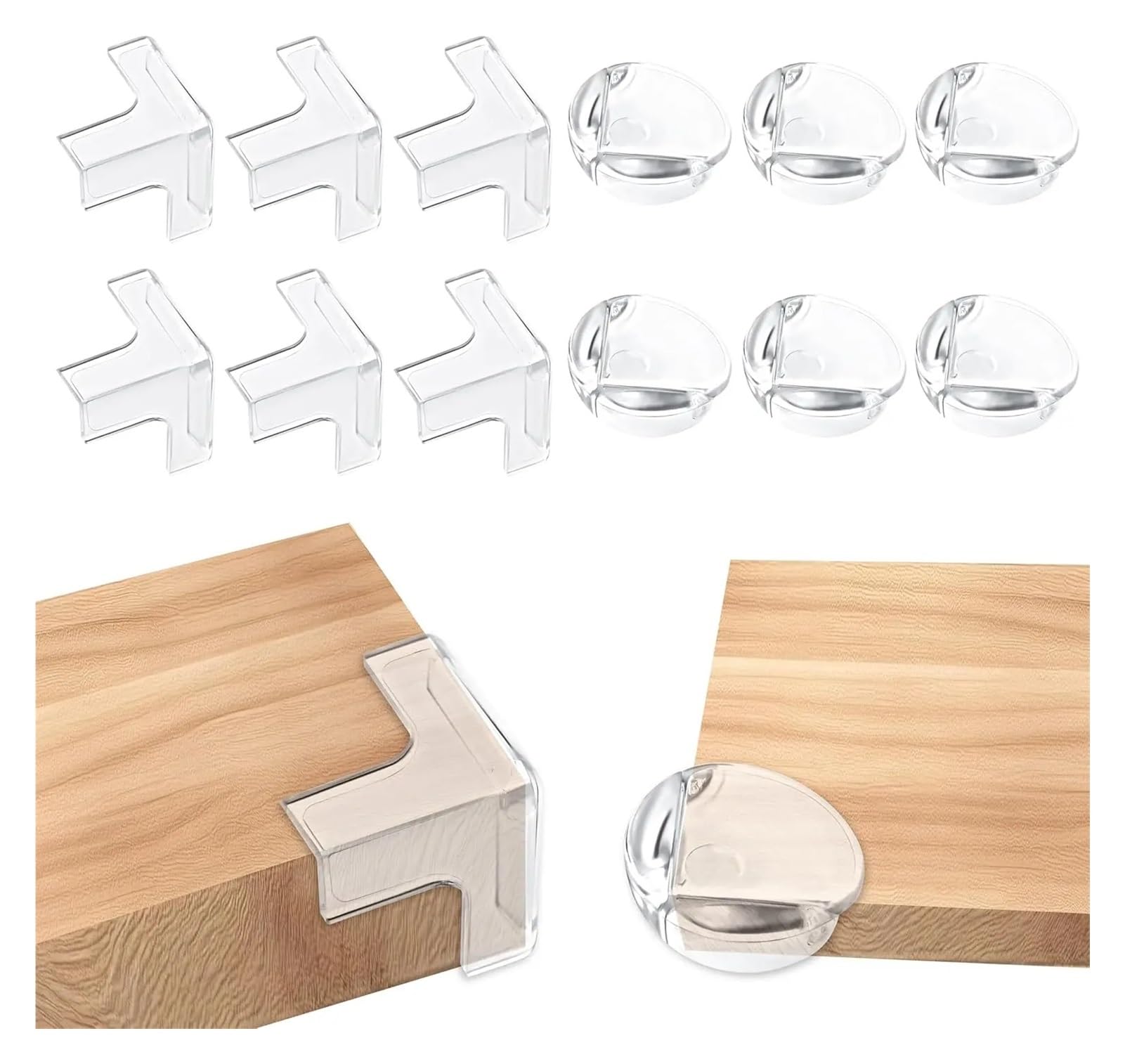 Sicherheits-Kantenschutz aus Silikon, weich, transparent, kollisionssicher, Kantenschutz for Tischecken(Color02,100pcs)