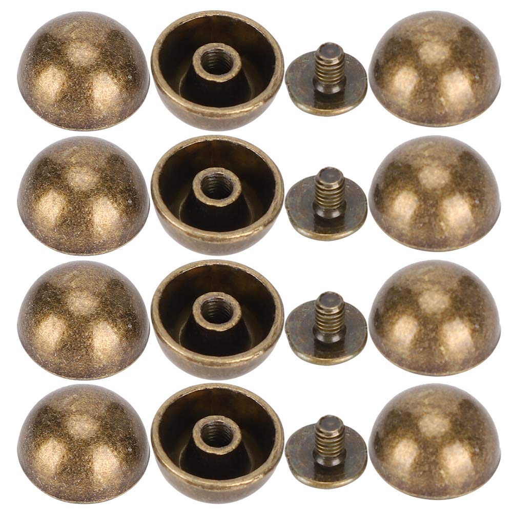 Kit de remaches para cuero, Remaches de cúpula en forma seta, bronce, 12mm, 30 juegos for ropa, zapatos, cinturones, bolsos, artesanía cuero