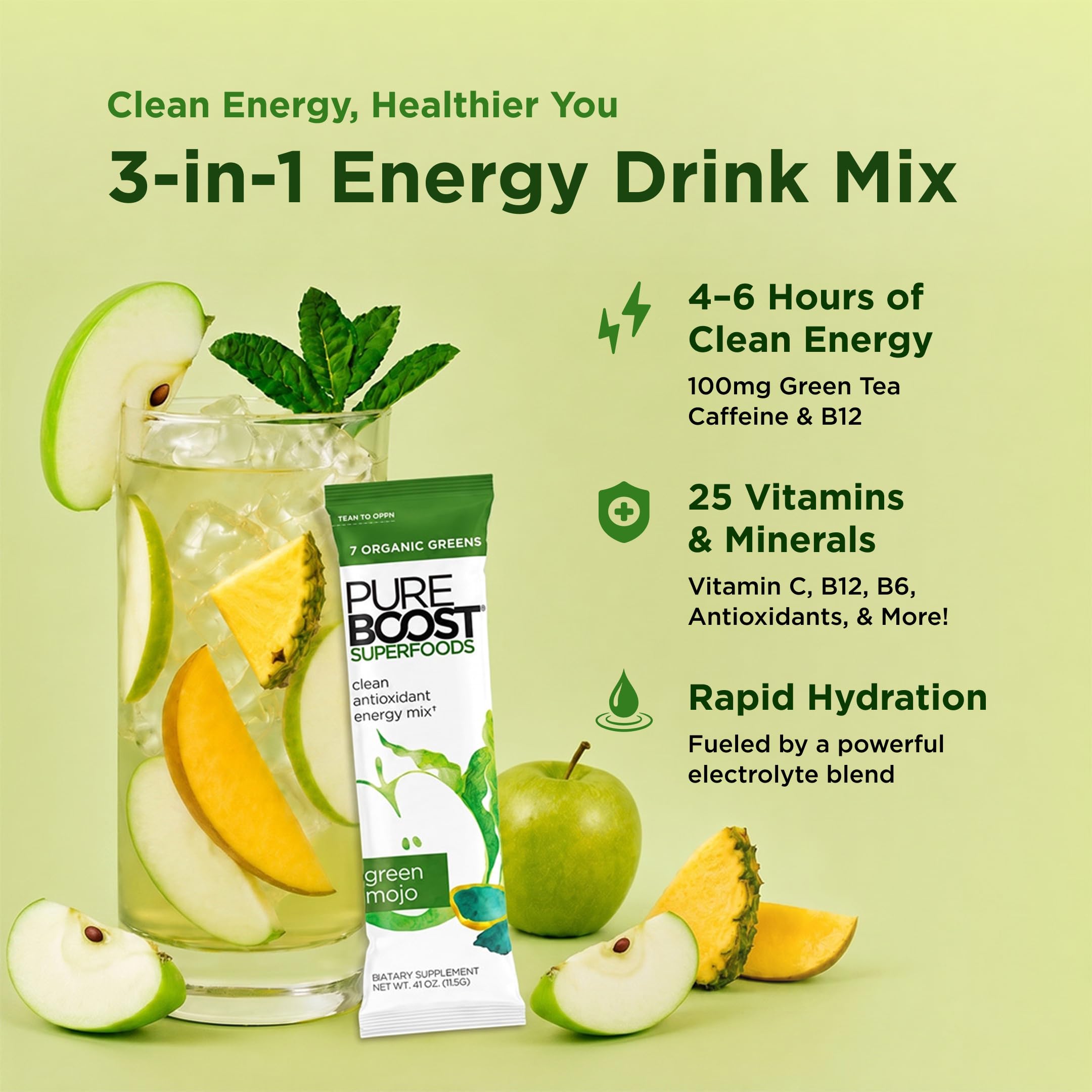 Amazon.com : Pureboost Sugar-Free Superfoods Clean Energy Drink