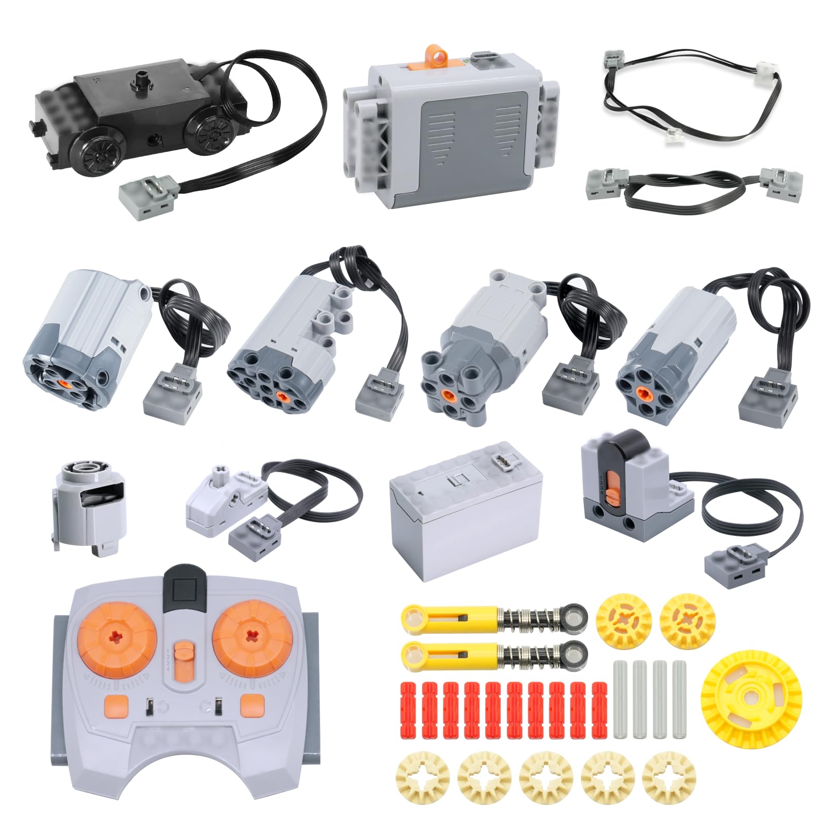 Motor Power Function Kit Binghe Set di 45 Motore Elettrico Giocattolo con Servomotore, M/L/XL Motore Elettrico, Motore di Allenamento, Telecomando 2,4 GHz, Scatola della Batteria, 2,4 G Ricevitore