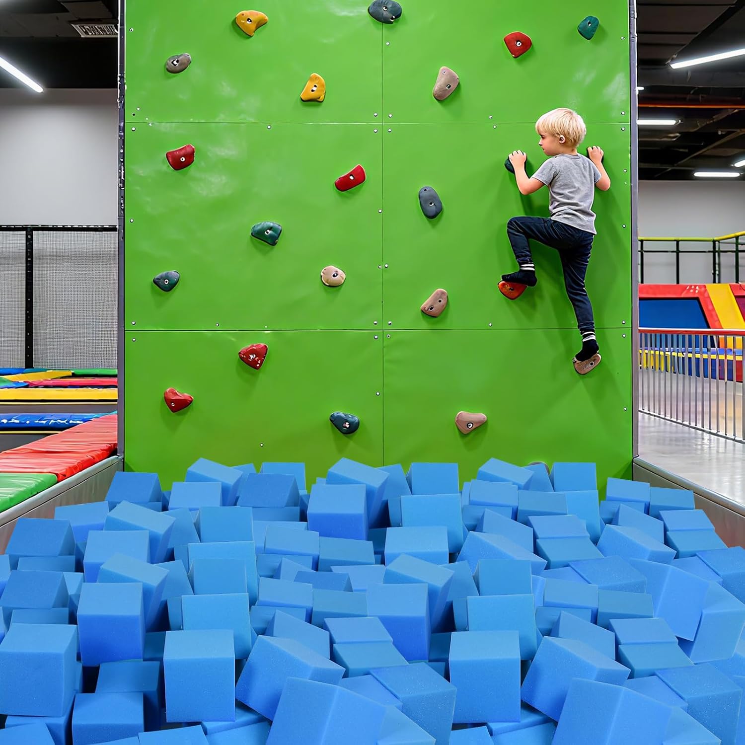 36PCS Foam Cubes 5"x5"x5"- Foam Pit Blocks Set, Soft Stacking Blocks for Indoor Games,Trampolines, Gymnastics, Parkour & Action Sport(Blue)