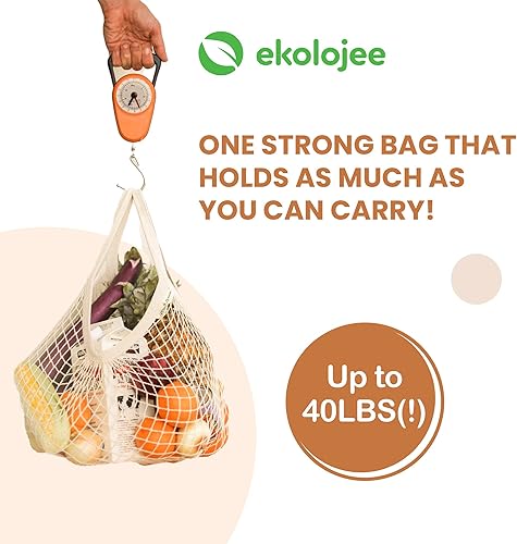 Miniatura 4 de Bolsas de red reutilizables para productos comestibles, lavables, bolsas de malla para verduras, paquete de 4 unidades, bolsa de mercado de malla de