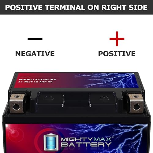 Miniatura 70 de Mighty Max Battery YTX14AH-BS - 12 voltios 12 AH, 210 CCA, batería de motocicleta SLA AGM sin mantenimiento recargable
