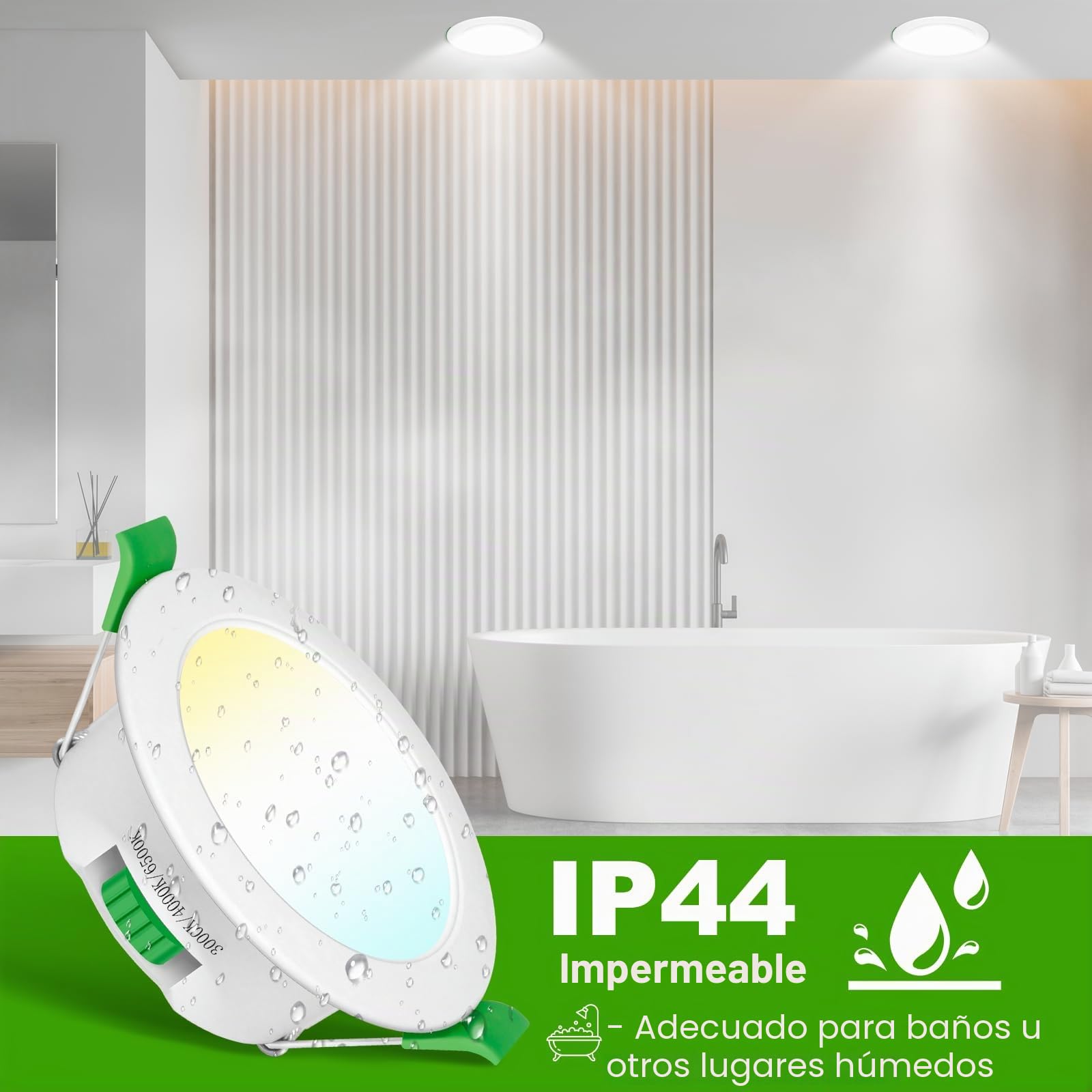 Focos LED Interior Techo 230V, 7W Ø 65-75 mm IP44, Regulables, 12 pack Downlight Led Techo Empotrable Blanco Cálido 3000K Blanco Neutro 4000K Blanco Frío 6500K，Ojos de Buey Led para Techo
