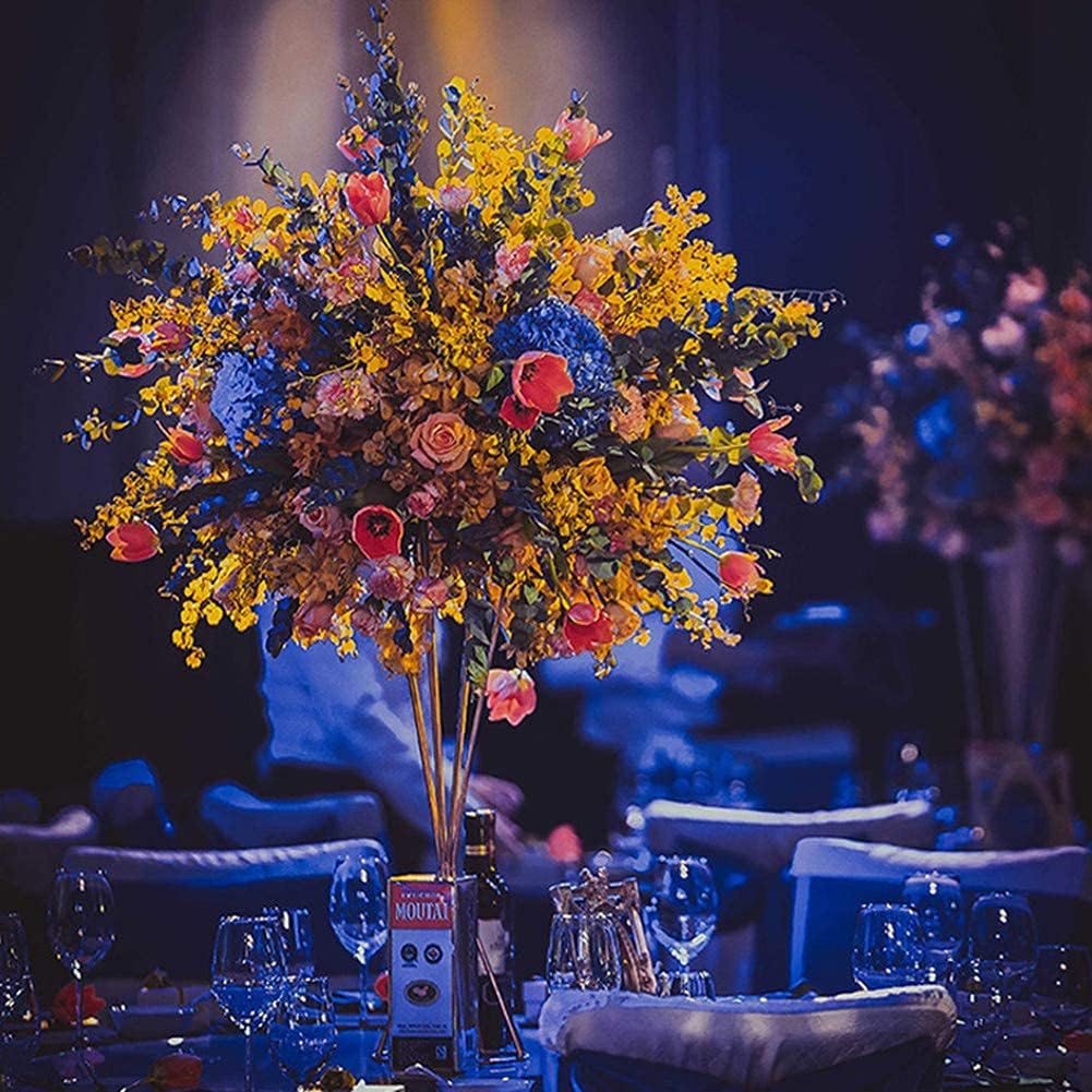 Sziqiqi Metallic Centerpiece Stands Tall Centerpiece Risers with Artificial Silk Flowers for Tabletop Arrangement, Wedding, Party, Festival 20inch Gold