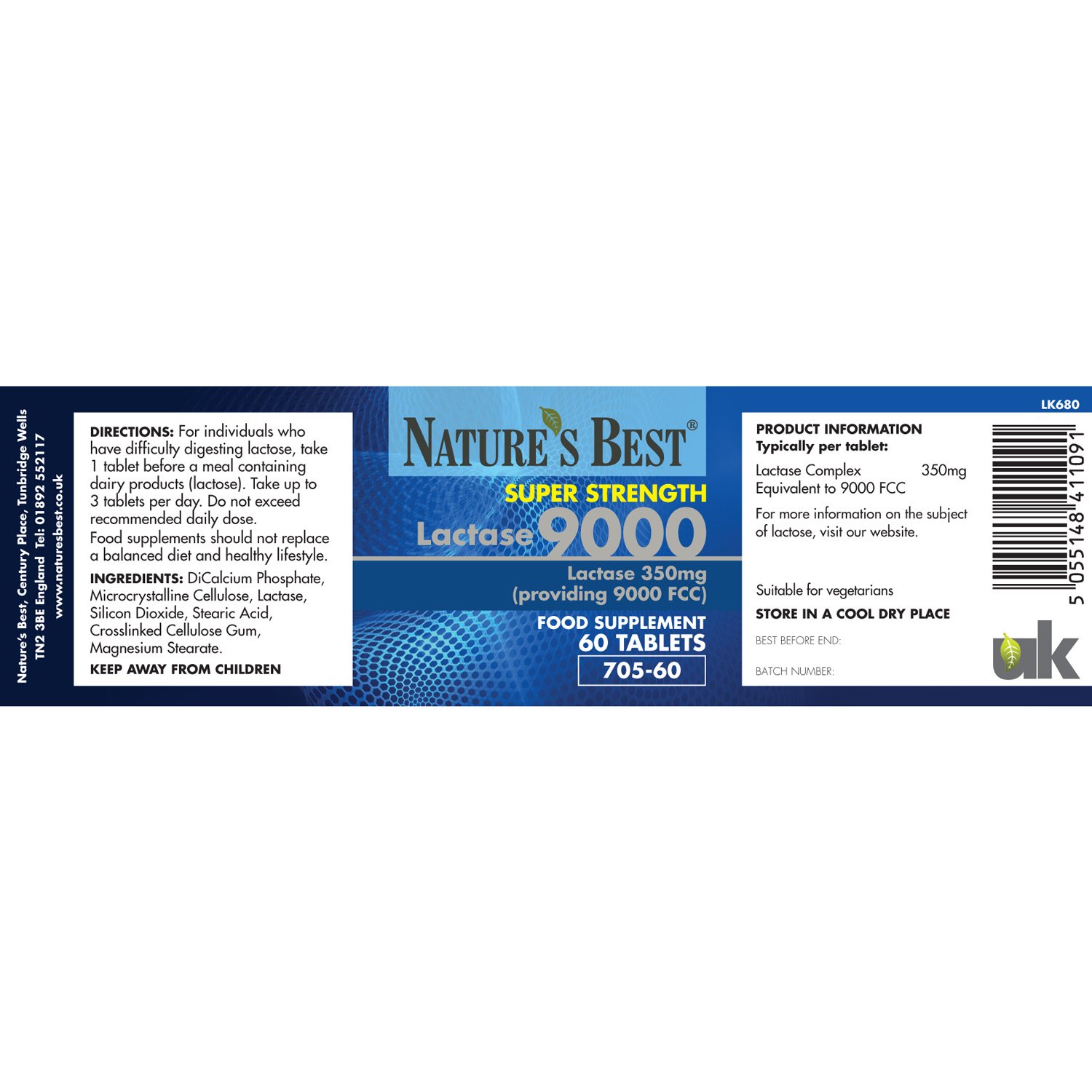 Super Strength Lactase Tablets 9000 FCC Enzyme Units Max Strength