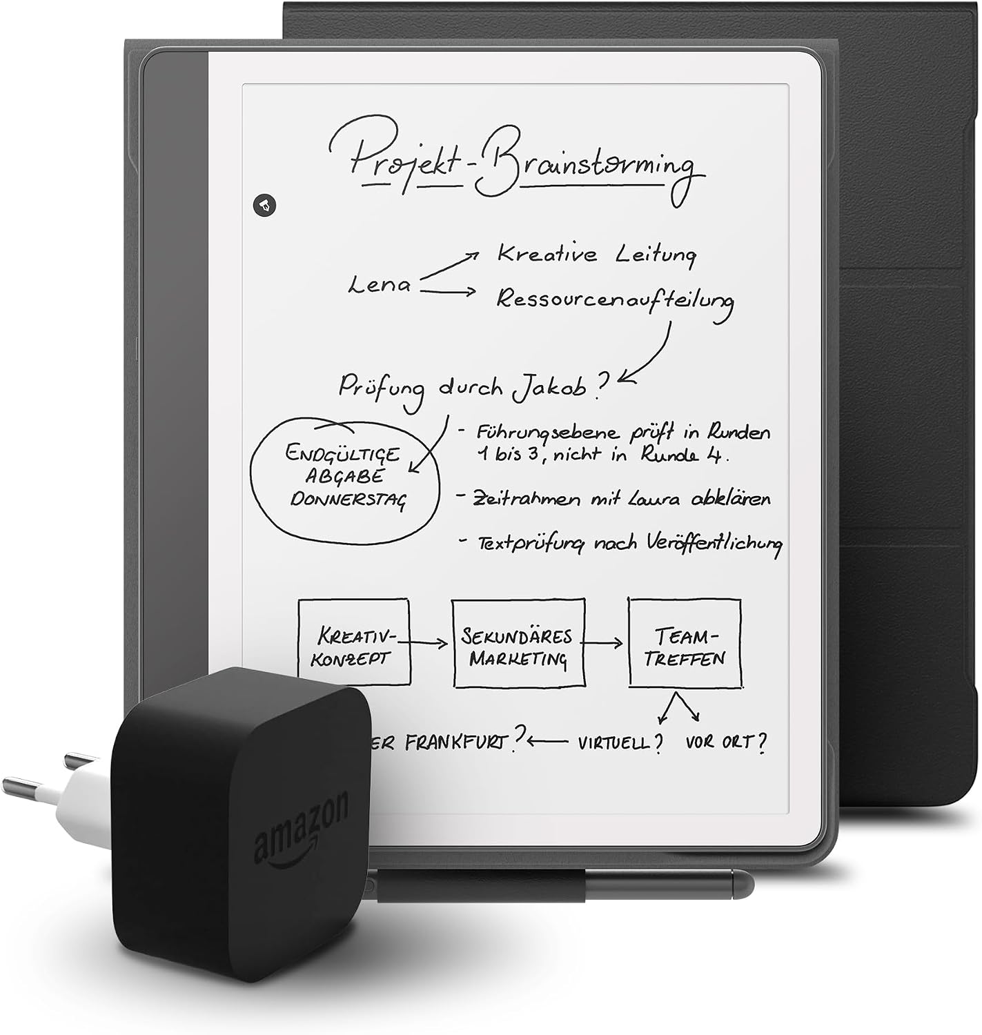 Kindle Scribe 2024 Release 64 GB eine Amazon Premium Lederh lle und ein Amazon Powerfast 9W Netzteil