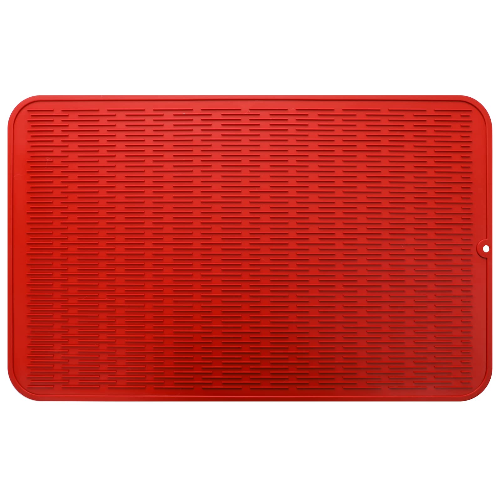 MicoYang Silicone Dish Drying Mat for Multiple Usage,Easy clean,Eco-friendly,Heat-resistant Silicone Mat for Kitchen Counter or Sink,Refrigerator or Drawer Liner Red XXXL 28 inches x 18 inches
