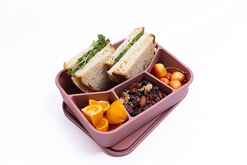 Miniatura 6 de Spoondrift Lonchera Bento de silicona 100% ecológica de grado alimenticio, a prueba de fugas, para niños y adultos, 4 compartimentos, elige entre 6