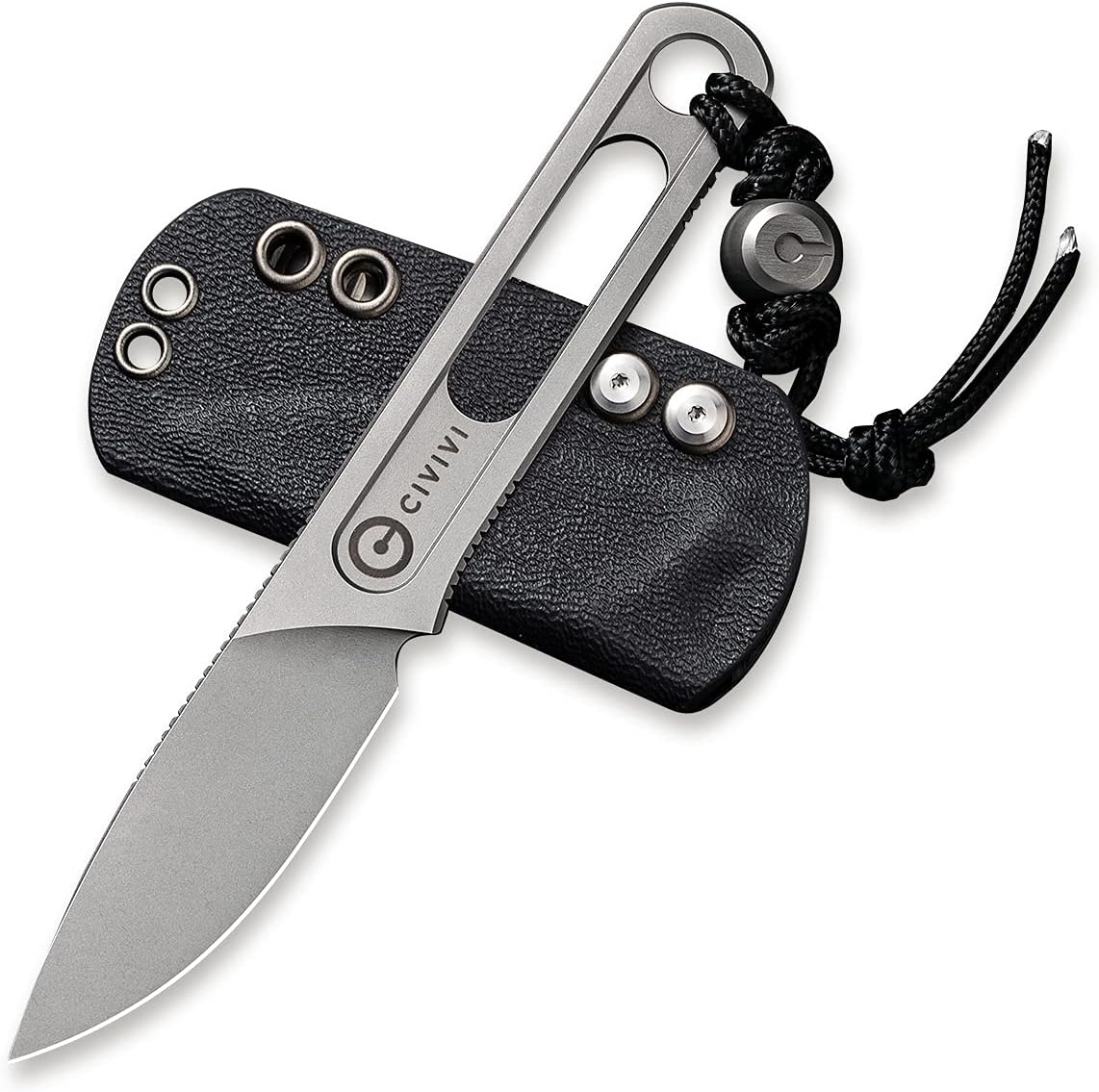 CIVIVI Minimis Fixed Blade Knife with Kydex Sheath, a Lanyard and a Black Bead Chain C20026-2 : Sports & Outdoors