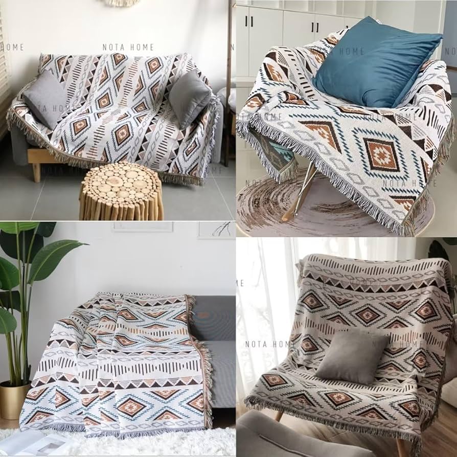 アウトドア寝具 ABCD FLEURS tassel sofa blanket アウトドア
