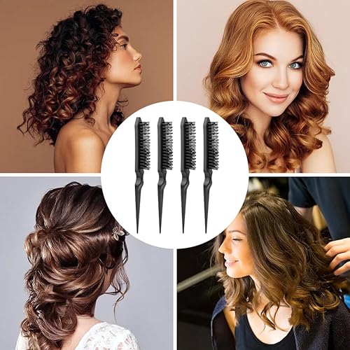 Miniatura 6 de Peine de 3 filas para cabello natural, 4 peines de 3 filas, peine rizador, peine desenredante, peines desenredantes para mujeres, definir y separar