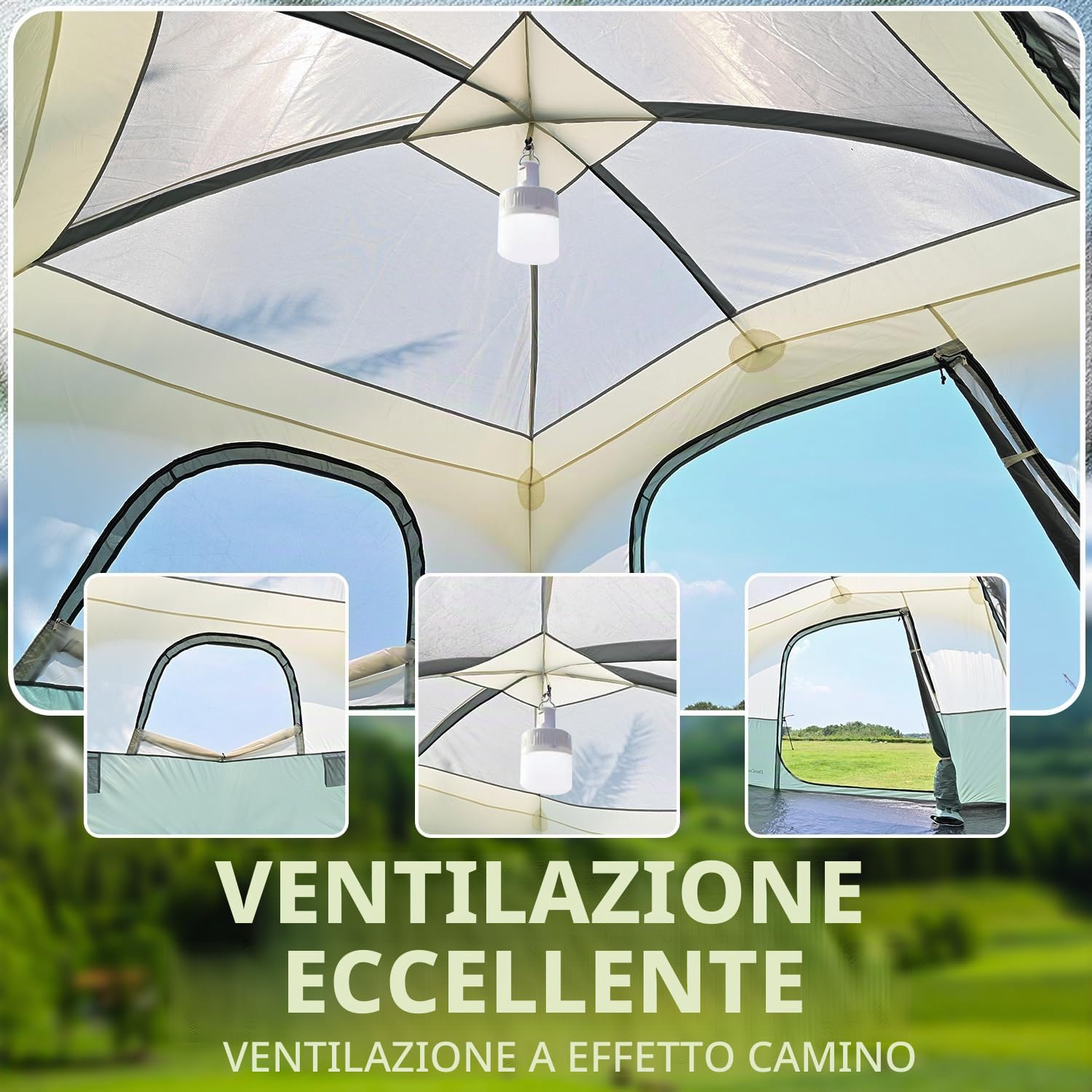 Tende per campeggio, escursionismo e zaino in spalla, per 4 persone/6 persone/8 persone/10 persone a cupola con tenda inclusa per accessori esterni