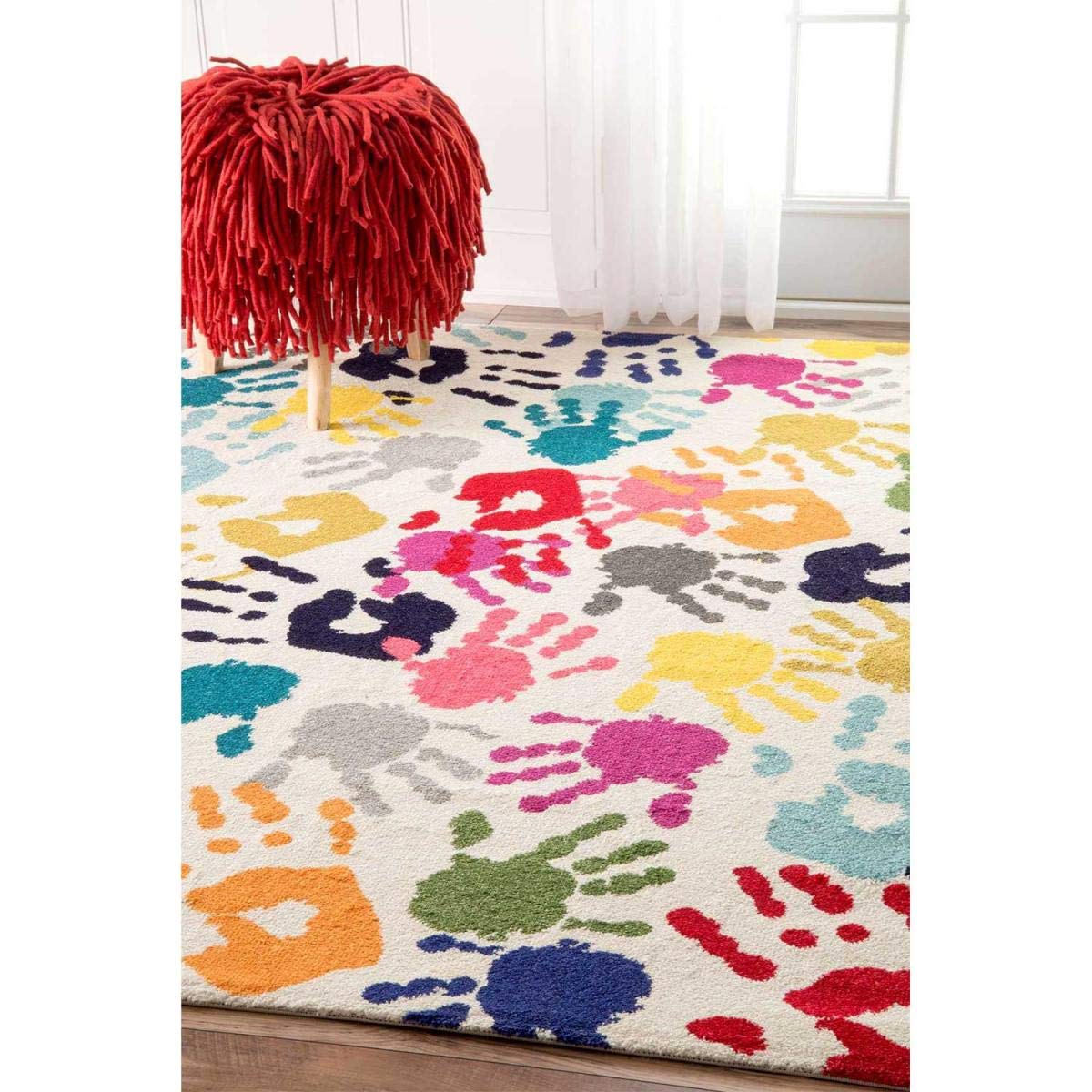 1A2T - Tapis Enfant 120x170cm, Tapis Chambre Tapis Multicolore, Tapis Rectangulaire, 2619