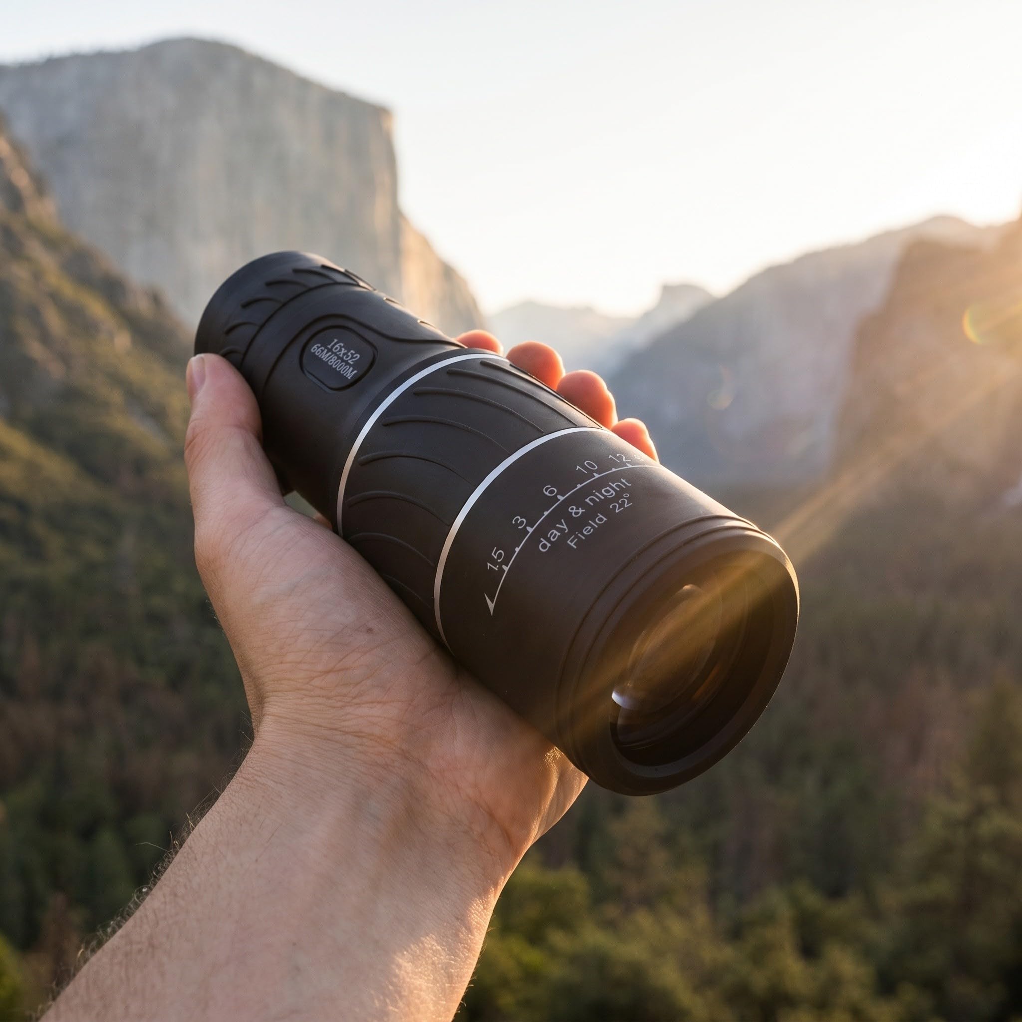 Lurrose Telescopio monocular HD 16x52, telescopio portátil de Alta Potencia | Monocular óptico compacto y portátil para observación de aves, ideal para senderismo, conciertos y viajes.