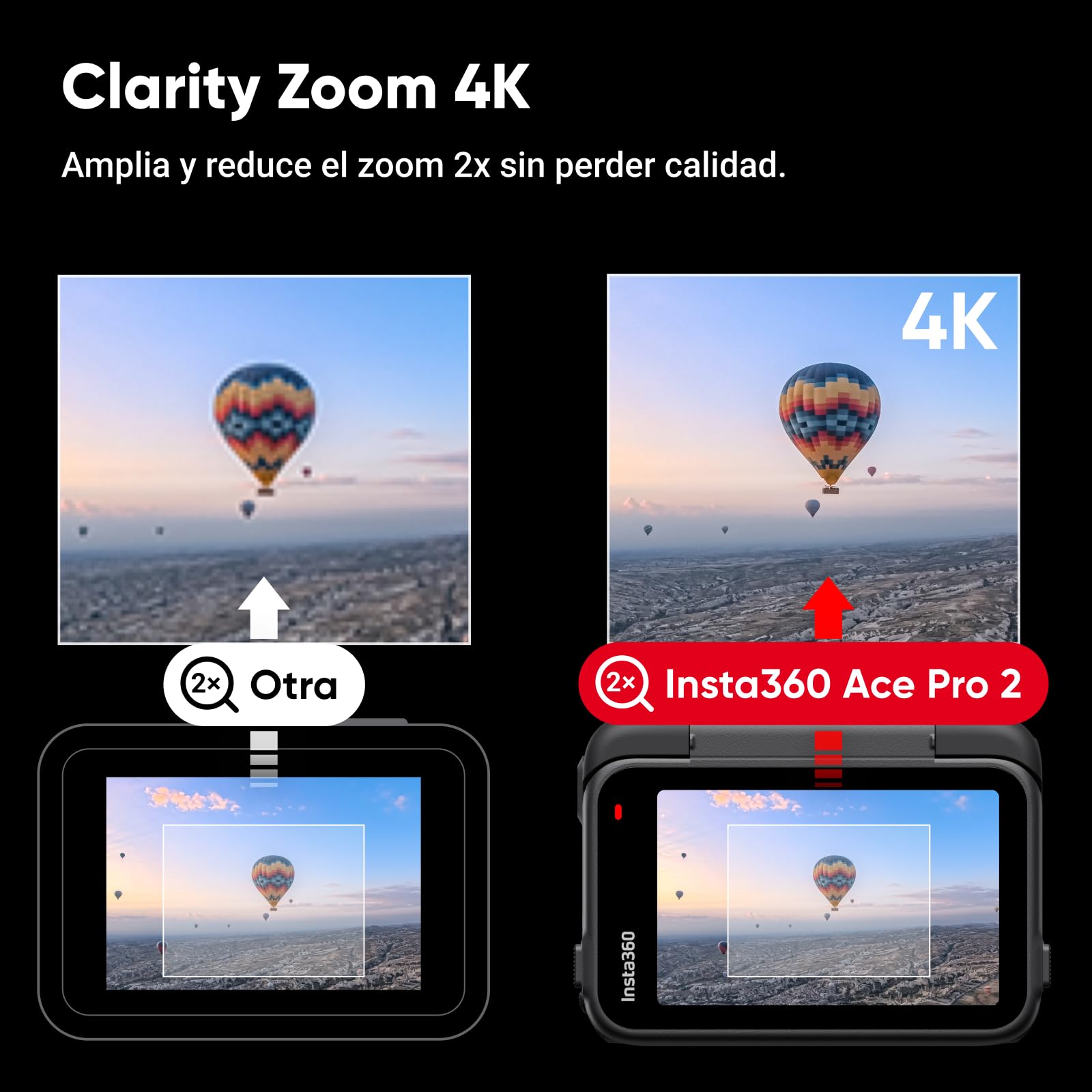Insta360 Ace Pro 2 Paquete Estándar - Cámara de acción 8K Impermeable co-diseñada con Leica, Sensor de 1/1,3", Dual Chip IA, excelente en Baja luz, Audio Superior, Pantalla abatible y edición por IA