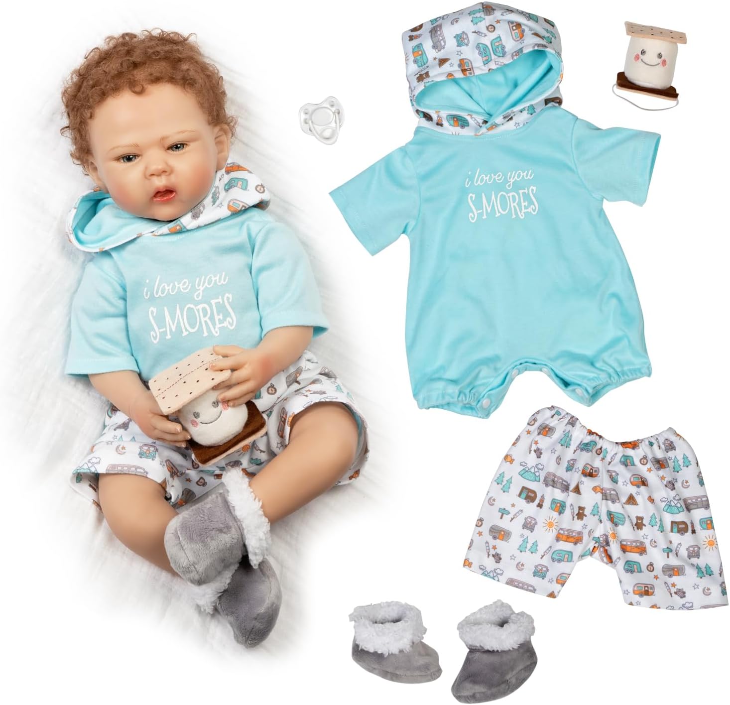 Realistic Reborn Toddler Michelle Fagan - S-Mores Collector's Doll, 20" With 7 Accessories, Special Birthday Gift Ages 3+
