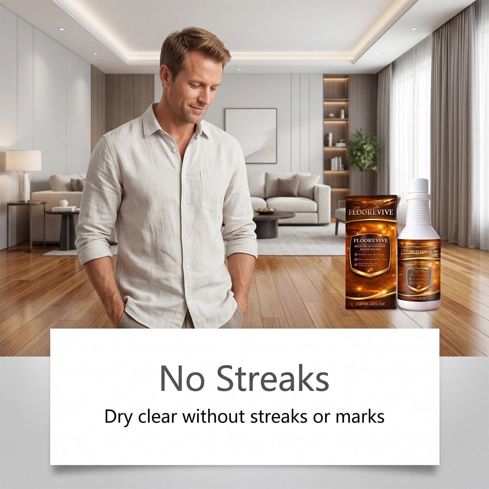 Restaura Shine & Cover Fine Scratches Floor Polish, Quick Shine Floor Cleaner Polish, Wood Fl/oor Natural Care And Repair Agent,High-Solids Flo/or Restorer para la eliminación de pequeños arañazos (5