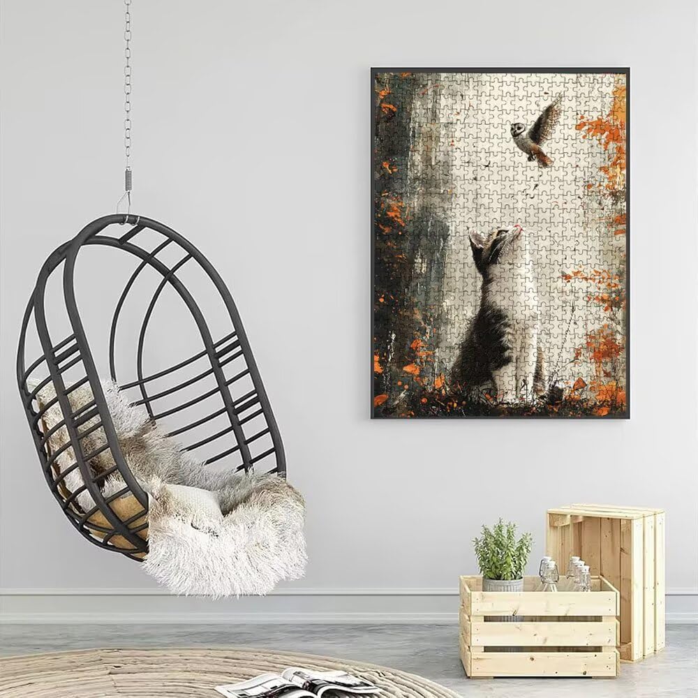 Puzzle 5000 Pezzi, Gufo Gatto 3D Puzzle per Adulti Impegnativo, Educa Puzzles Artistico, Divertente E Stimolante Puzzles Decorativo per La Famiglia, Regalo e Decorazione Pareti DX0YL6-658
