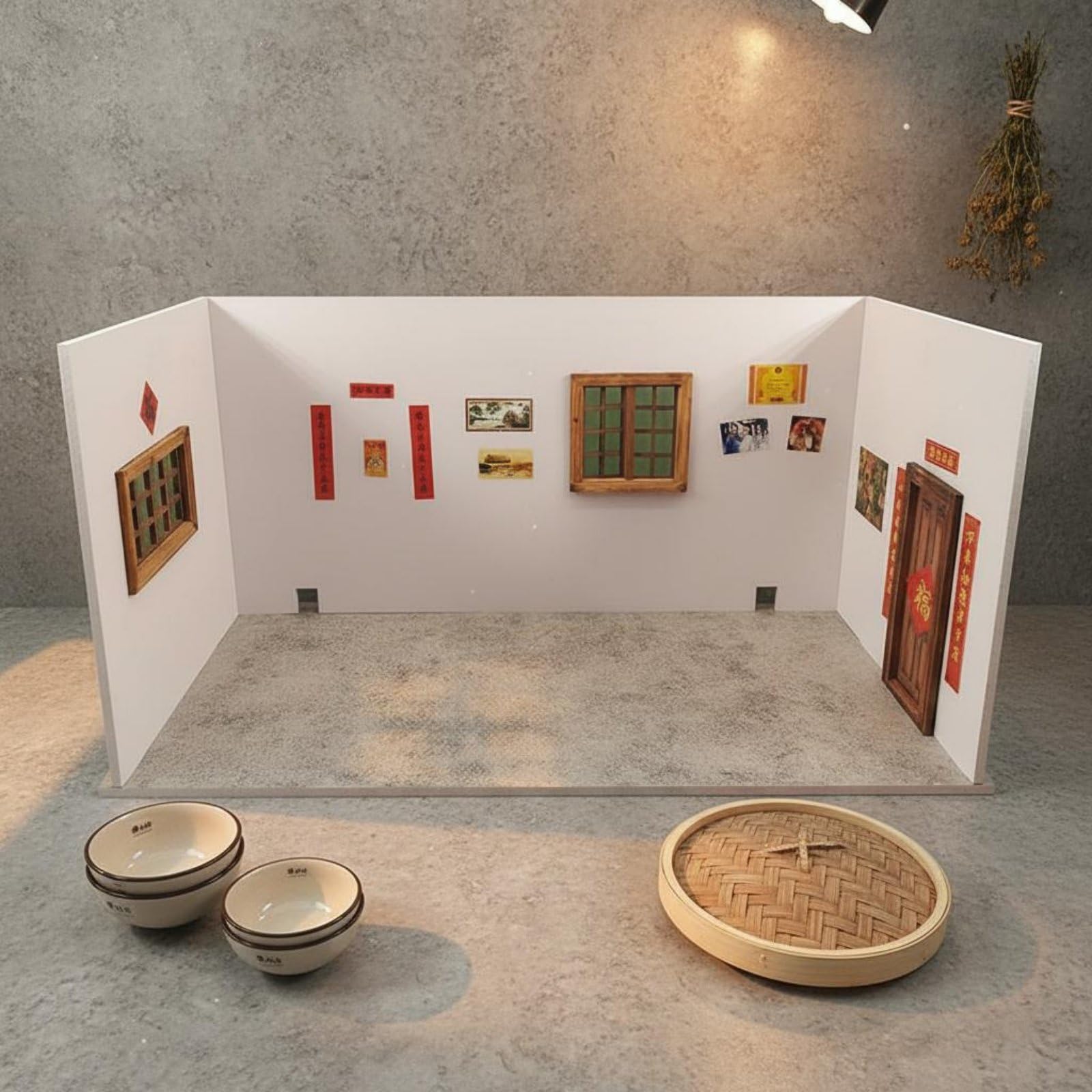 Jiuvaso Casa Giocattolo per Bambini Miniatura Casa Diorama Stanza Modellismo Kit Artigianale con Infissi in Legno E Pvc Antideformazione Adatta per, Modello Wallpaper