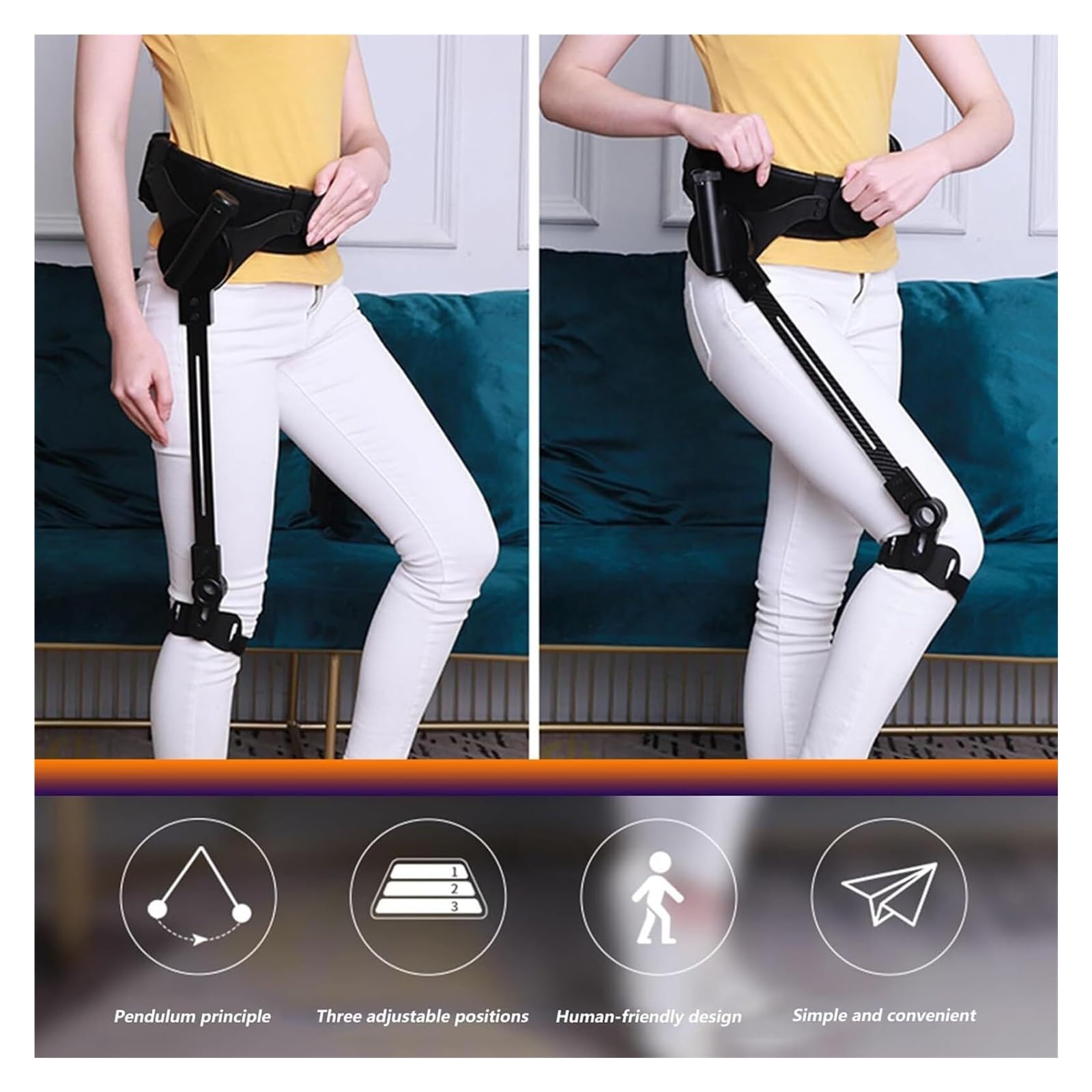 Ausilio per Camminare, Gambe‑Esoscheletro Bionico Regolabili, 3 Livelli | Movimento naturale, uso quotidiano e attività esterne, anziani e adulti, maggiore sicurezza, senza alimentazione