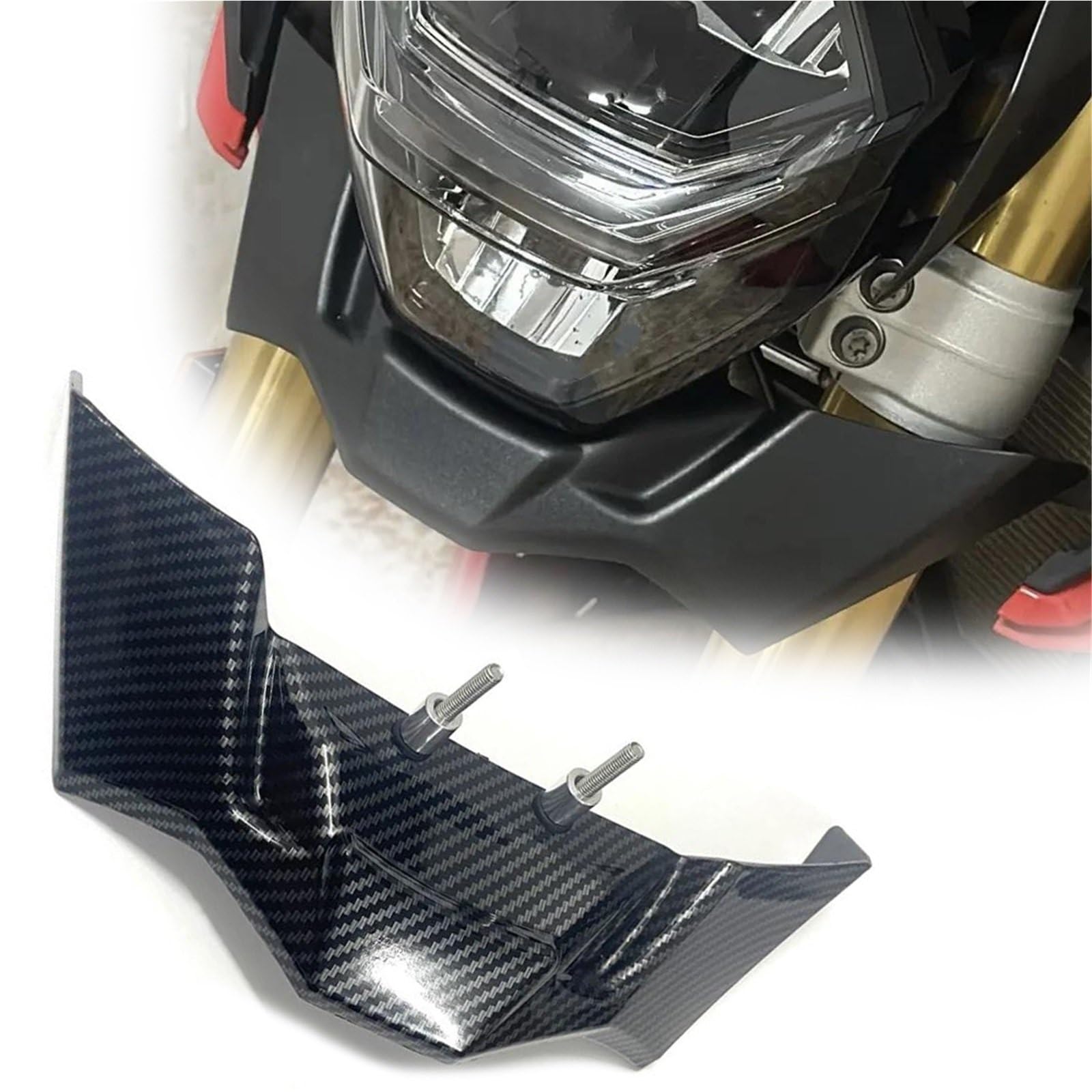 Verkleidungsteil Motorradschutz Verkleidungsschutz Frontlippe Windflügelabdeckung Verkleidung Winglets Schutzabdeckung Zubehör Für BMW F900R F 900 R 2021-2022(Carbon-Black)