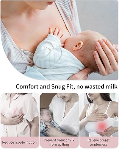 Miniatura 4 de Recipientes de leche de silicona portátiles, taza de lactancia con conchas de pecho, diseño de silicona suave para uso sin dolor, tapa a prueba